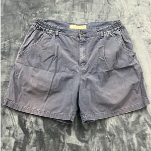 Cabelas Casuals Pleated Canvas Shorts Mens XL Navy Blue Elastic Waist Gorpcore